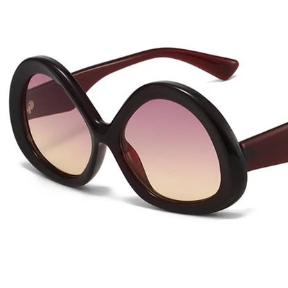 Oversized Penguin Frame Sunglasses - Fashion Anti-UV Patchwork Eyewear for Women, Unique Personality Style