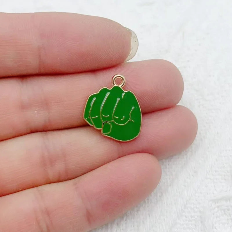 10-Piece Cartoon Alloy Pendant Set - Oil Drop Charms for DIY Earrings, Jewelry Making, and Keychain Accessories