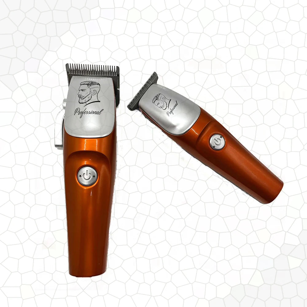 Professional Men’s Hair Clipper Set - Vintage 6500RPM Low-Noise Ceramic Blade Trimmer for Home & Salon Use