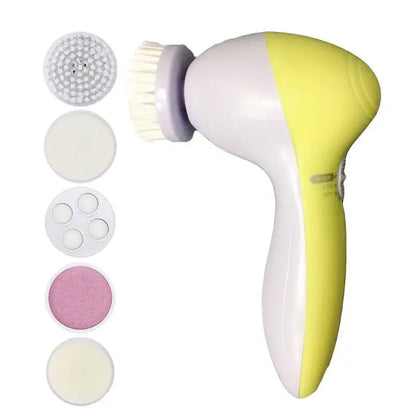 5-in-1 Electric Facial Cleansing Brush - Face Wash, Spa Massage & Blackhead Cleaning Skincare Tool