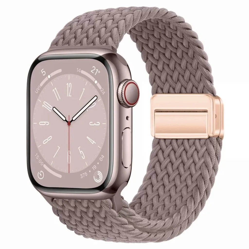 Nylon Braided Watch Band for Apple Watch – Compatible with Series SE, 3–10 & Ultra (38–49mm Adjustable Sport Strap)