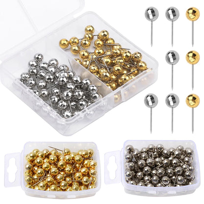 Portable DIY Round Metal Head Pins — Sewing & Craft Needle Pins with Storage Box for Clothing & Beads
