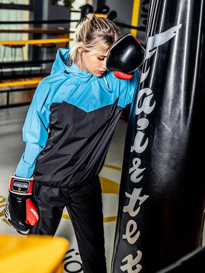 Unisex Sauna Suit — Women's & Men's Gym Clothing Set with Pullover Hoodie for Running, Fitness, Weight Loss & Sweating