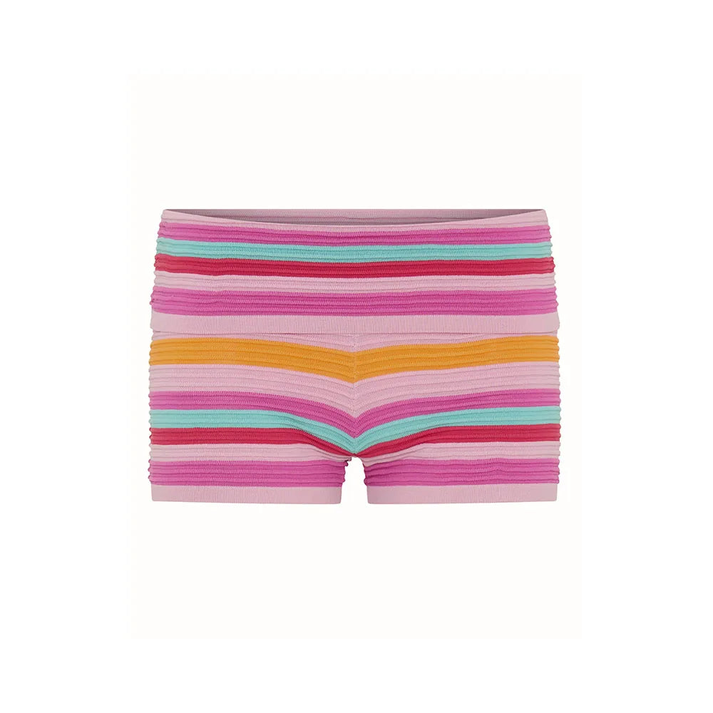 Women’s Y2K Vintage Striped 2-Piece Set – Sleeveless Cami Tank Top & Fold Over Shorts Summer Loungewear Vacation Outfit