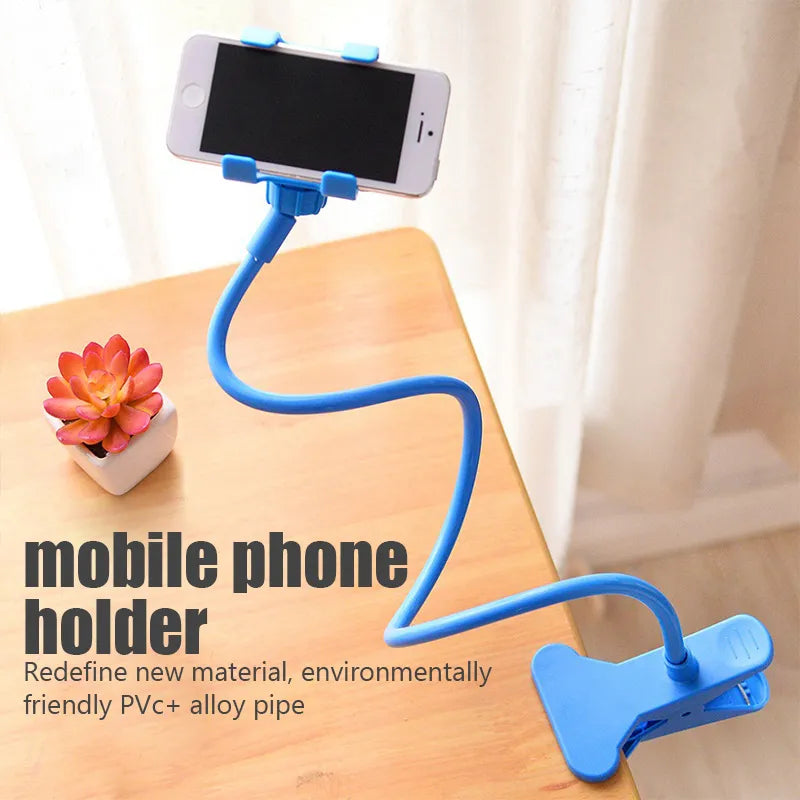 Universal Adjustable Mobile Phone Holder - Flexible Lazy Bed and Desktop Mount Bracket with Clip for Smartphones