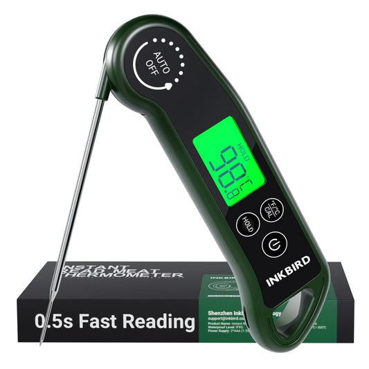 INKBIRD RHT-11K Instant Read Meat Thermometer – 0.5s Fast Response, ±0.3°C Accuracy, IPX5 Waterproof Digital BBQ Cooking & Baking Thermometer with LCD Backlight