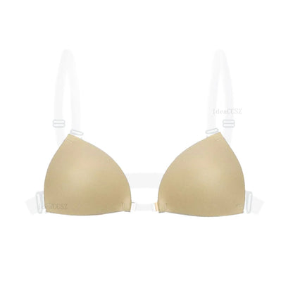 Deep U-Plunge Sticky Bra - Invisible Adhesive Silicone Bra for Backless Wedding Dresses and Low-Cut Outfits