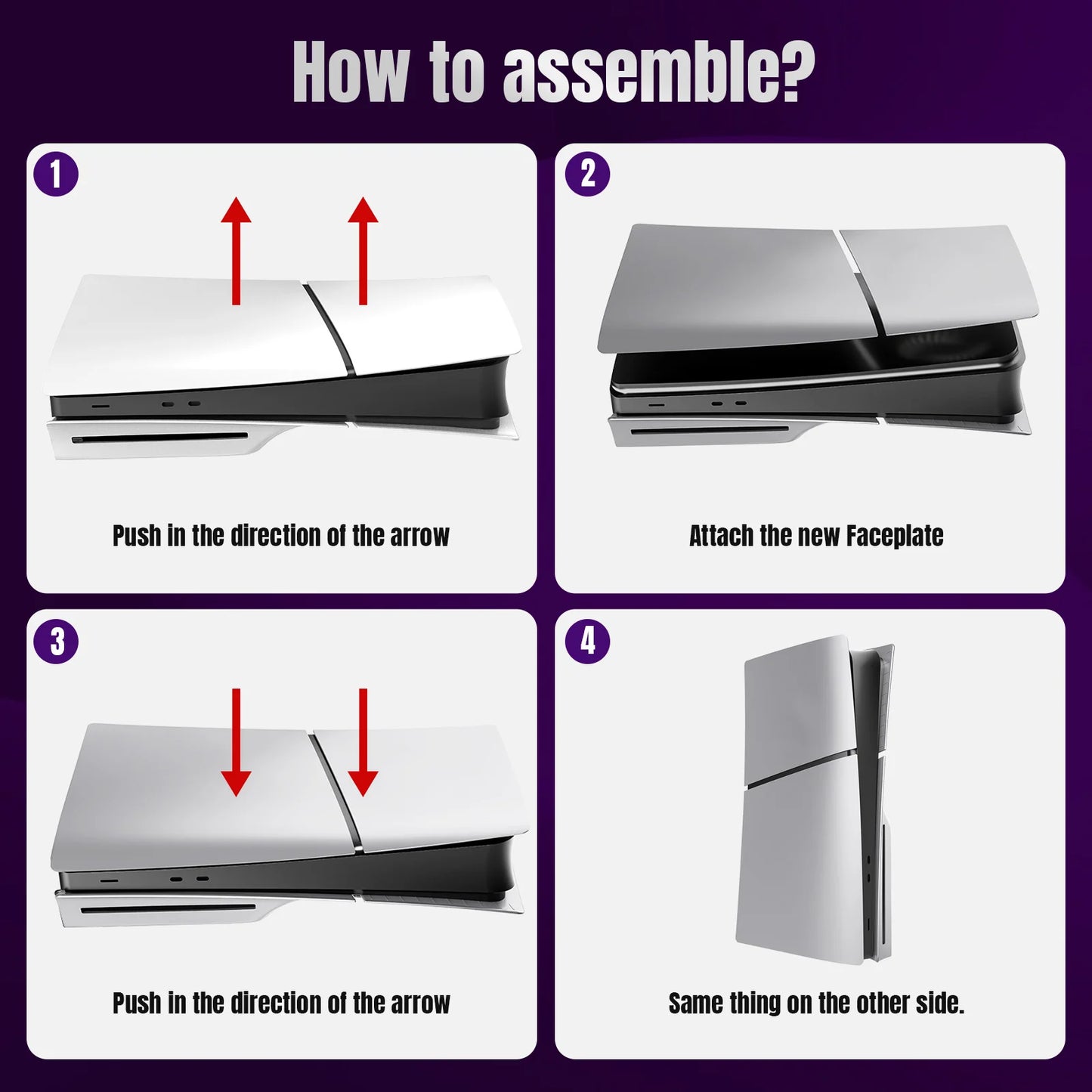 Custom Replacement Faceplates for PS5 Slim Disc Edition – Premium ABS Front & Back Shell Cover