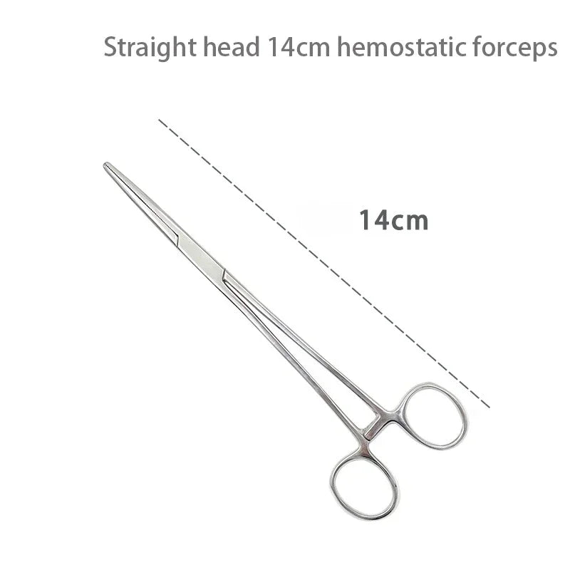 Stainless Steel Hemostatic Forceps - Locking Surgical Clamps with Curved & Straight Tip Pliers