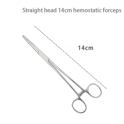 Stainless Steel Hemostatic Forceps - Locking Surgical Clamps with Curved & Straight Tip Pliers
