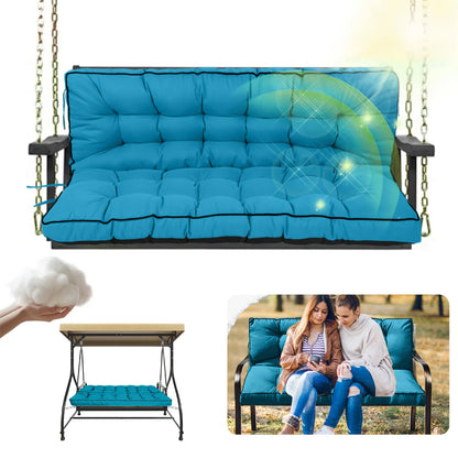 Patio Rocking Chair Cushion - Thick All-Weather Outdoor Seat Pad with Ties & Ergonomic Lumbar Backrest Support