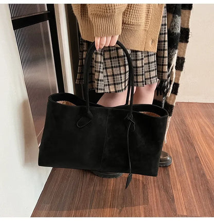 2025 Women’s Faux Suede Handbag – High-Quality, Versatile Large Capacity Shoulder Bag