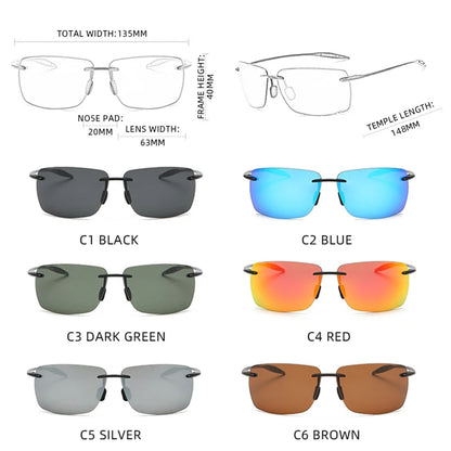Ultralight TR90 Frameless Sunglasses — Unisex Driving & Outdoor Sports Shades