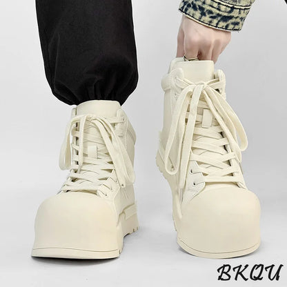 BKQU Black Knight Men's High-Top Work & Street Boots Autumn/Winter Commuter Derby Shoes