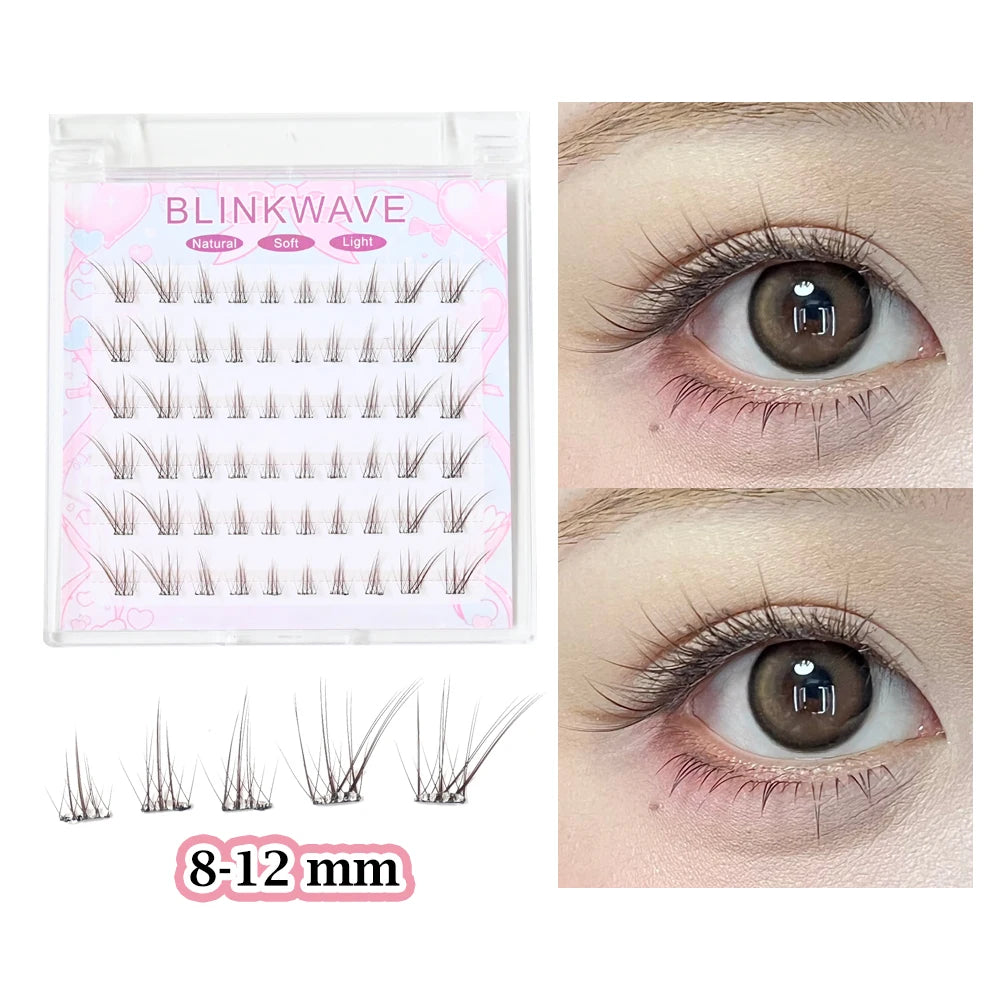 Large Capacity Girls’ Glue-Free False Eyelashes – Natural Wispy Reusable Bottom & Top Lashes, Easy Apply