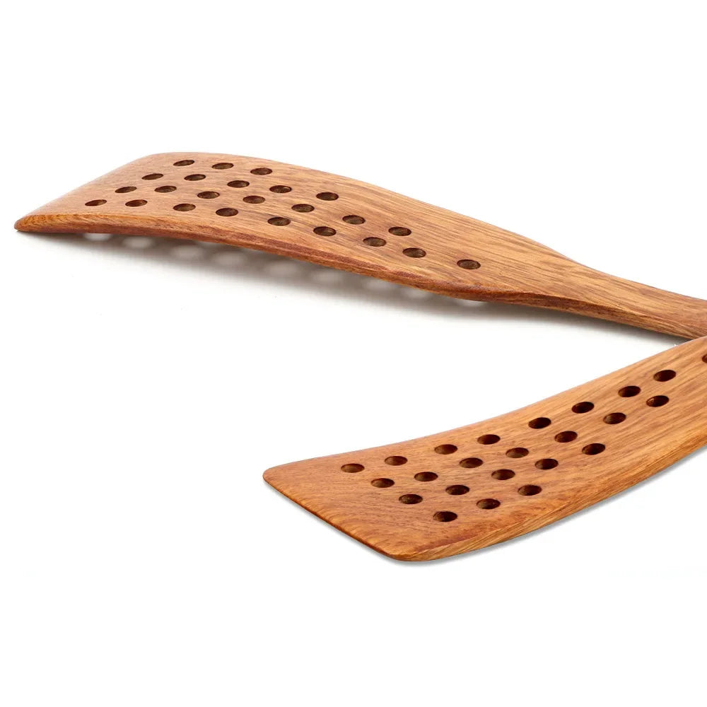 Frying Steak Shovel — Non-Stick Pan Wooden Spatula with 24 Holes, Kitchen Cooking Tool and Accessories