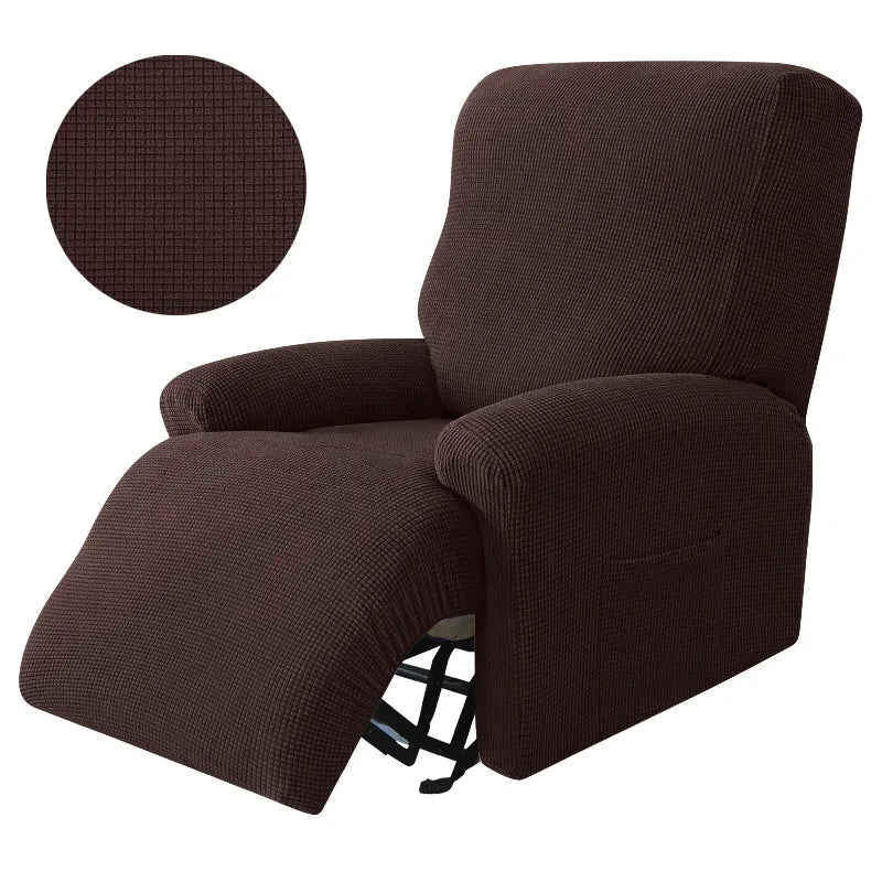 4pcs Recliner Sofa Cover Set - Stretch Spandex Couch Slipcovers with Non-Slip Fit for Armchair & Lazy Chair