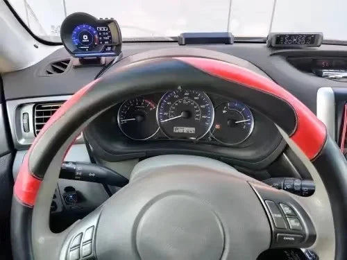 A501 Car Head-Up Display — OBD2 Smart HUD with Turbo Gauge, Digital Odometer, Security Alarm, Water & Oil Temp, RPM Auto Meter