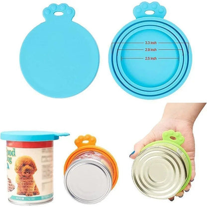 3-in-1 Reusable Pet Food Can Silicone Cover: Seal Cap Lid for Dogs and Cats - Suitable for 8.5cm/7.5cm/6.5cm Storage Tin, Essential Pet Supplies