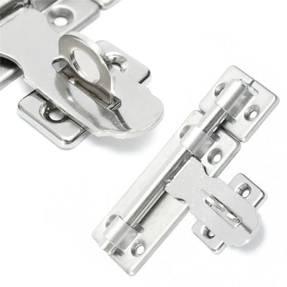 4-Inch Stainless Steel Door Lock – Barrel Bolt Latch Padlock Clasp Set for Doors, Windows, Drawers & Cupboards (Brushed Finish)