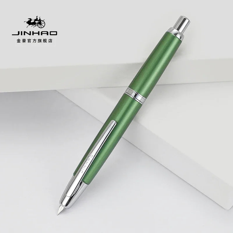 JINHAO 10 Metal Pearl Blue Fountain Pen – EF/F Nib, Pattern Design | Ink Pens for School, Office & Gifts