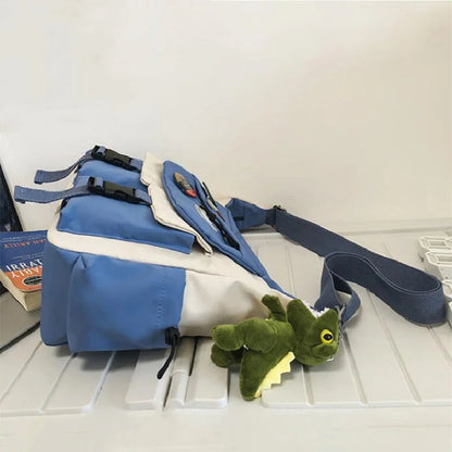 Preppy Nylon Crossbody Bag - Casual Messenger Shoulder Bag for Men Women Teens Travel School Commuter Daily Use