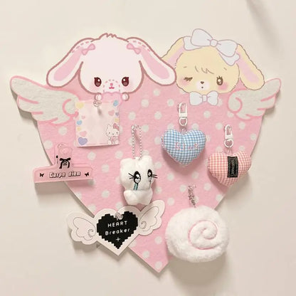 Cute Cartoon Bunny Felt Cork Board - Punch-Free Wall Photo & Message Board Room Decor