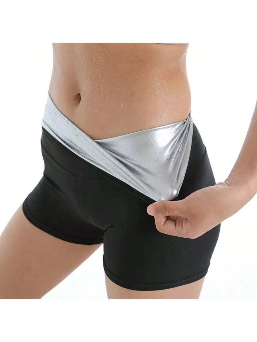 Women’s Sauna Sweat Pants – Thermo Leggings, Waist Slimming Body Shaper Shorts for Fitness & Fat Control