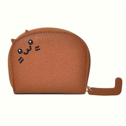 Cartoon Cat-Shaped Women’s Wallet – Multi-Card Slots, Cute Faux Leather Coin Purse & Creative ID Card Holder