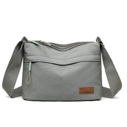Women's Large Capacity Nylon Crossbody Bag - Spacious 3-Pocket Shoulder Purse for Shopping & Daily Use