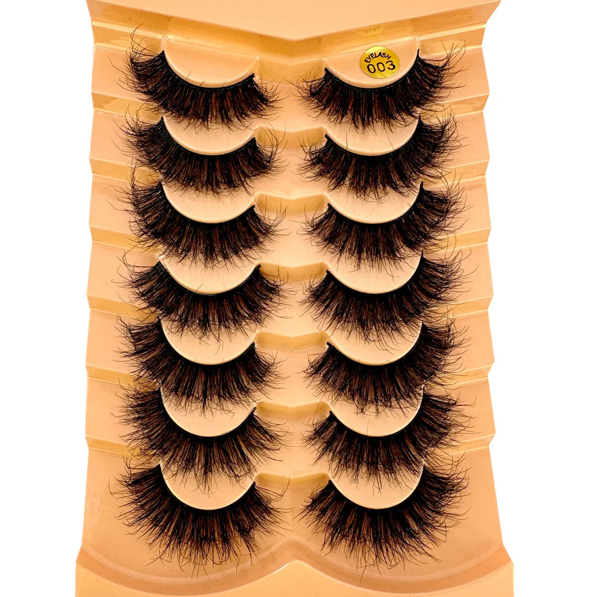 7 Pairs 3D Mink Fur False Eyelashes – Thick Short Dramatic Natural Look Makeup Lashes Wholesale