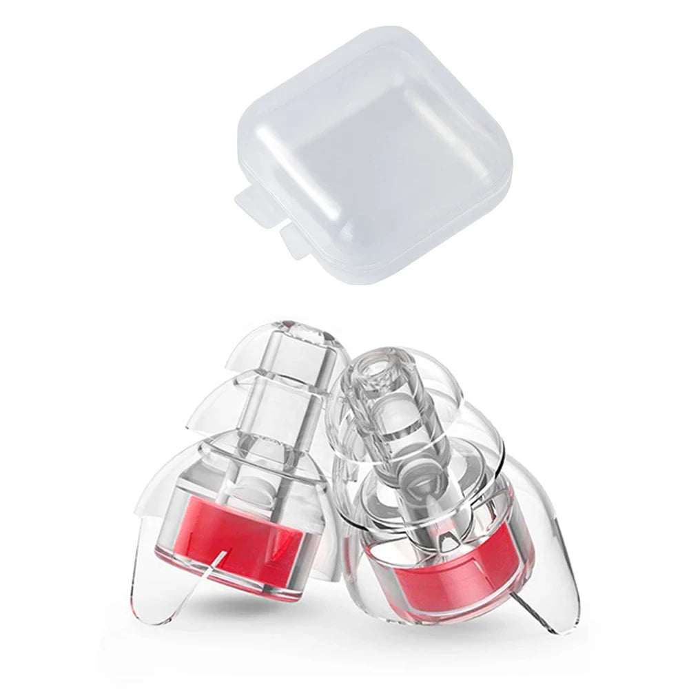 HUAK Silicone High-Fidelity Earplugs with Storage Box — Noise Protection for Concerts, Musicians, Motorcycles & Sensitive Ears