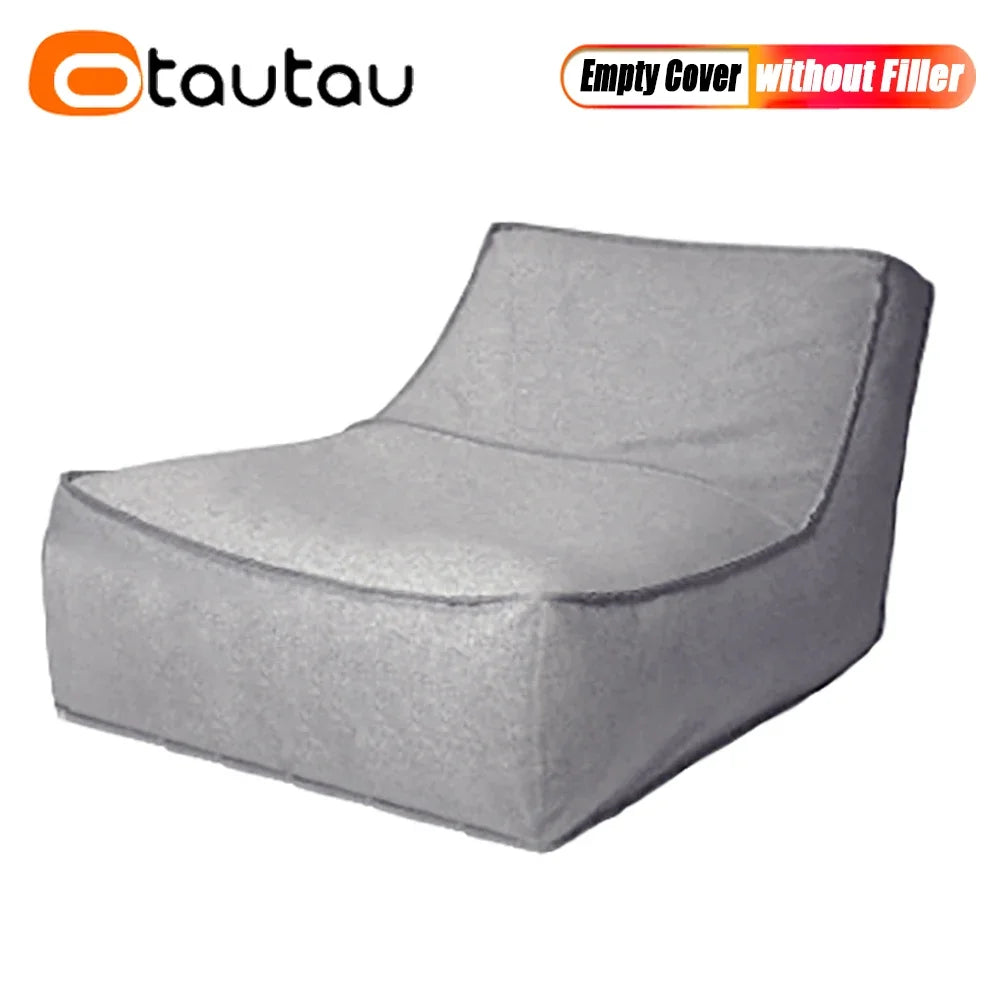 OTAUATU Cotton Linen Bean Bag Lounger Cover - Outdoor Garden, Beach & Poolside Sofa Bed Pouf Cover
