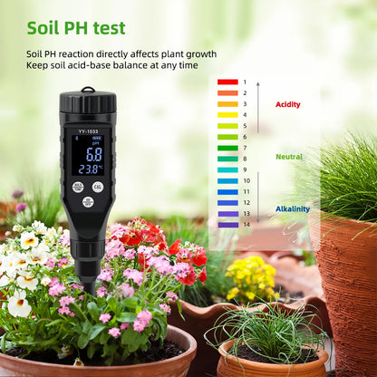 Smart Soil pH Meter 0.0-14.0pH - Bluetooth Soil Tester & Data Logger for Hydroponics, Garden & Farmland