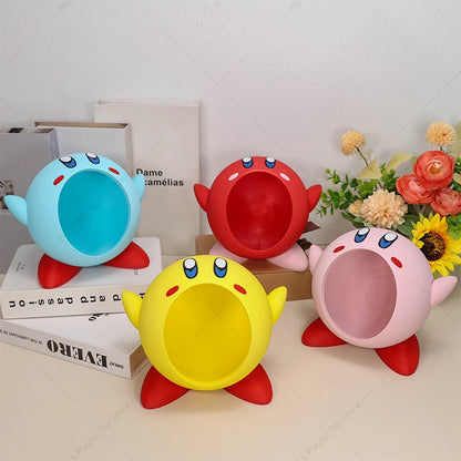 3D Printed Kirby Figures – Pink, Blue, Yellow & Red Cute Anime Doll Models for Desktop Decor & Gifts