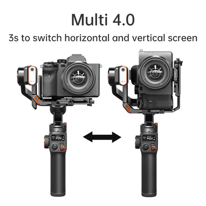 Hohem MT2 Kit 3-Axis Gimbal Stabilizer – Mirrorless Camera Gimbal for Sony/Canon/Nikon/Fujifilm/Panasonic with AI Tracker