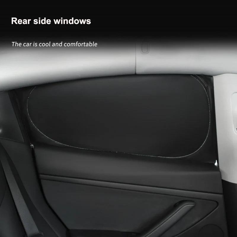 Tesla Model Y 2024 Window Sunshade - Privacy Front & Rear Side Window Shield Cover with UV Protection for Camping & Travel