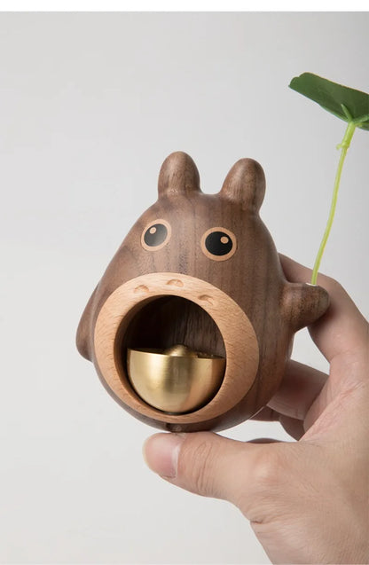 Wooden Wind Chimes with Copper Bells - Totoro Entry Doorbell Pendant, Cute Door Entry Reminder, Home Decor & Housewarming Gift