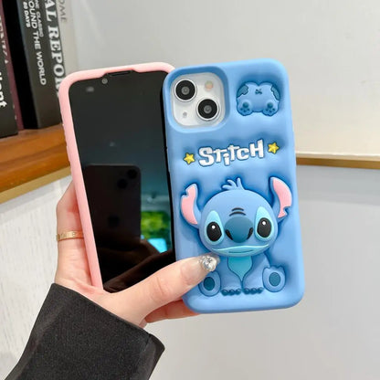 3D Kitty Face Phone Case — Soft Silicone Cartoon Grip Tok Holder for iPhone 11-16 Pro Max