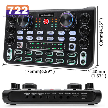 HD X60 Professional Sound Card – English Version Audio Mixer for Karaoke, KTV, Singing, and Live Broadcast
