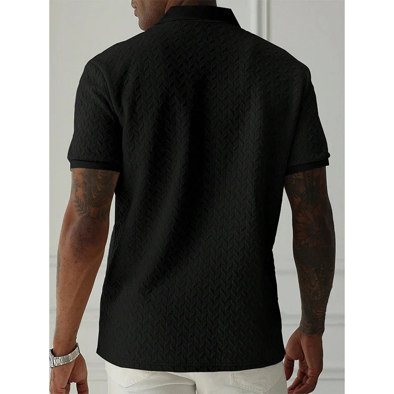 Men's Solid Color Polo Shirt - Summer Short Sleeve Breathable Streetwear Casual Top
