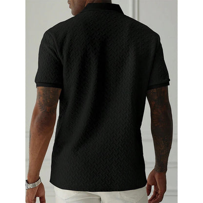 Men's Solid Color Polo Shirt - Summer Short Sleeve Breathable Streetwear Casual Top