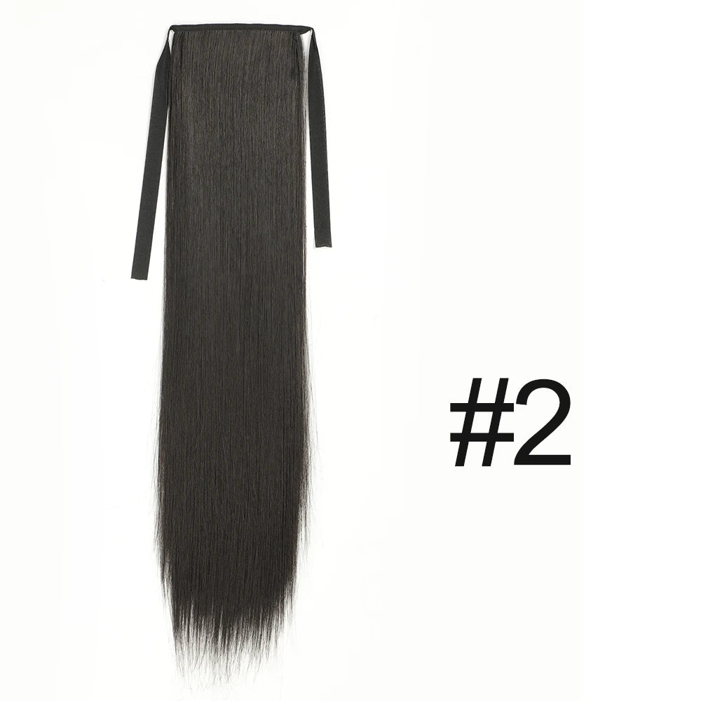 50cm Synthetic Straight Claw Clip-On Ponytail Extension – Heat Resistant Hairpiece for Women, Daily Wear & Party Styling