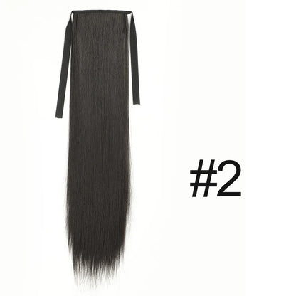 50cm Synthetic Straight Claw Clip-On Ponytail Extension – Heat Resistant Hairpiece for Women, Daily Wear & Party Styling