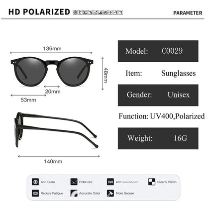 2025 Polarized Retro Round Sunglasses for Men & Women - Designer Vintage UV400 Goggles & Sun Glasses