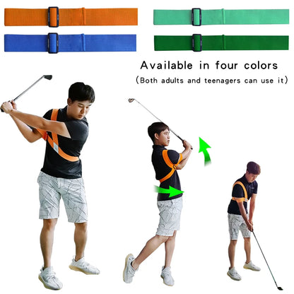 Golf Swing Training Aid Arm Strap with Double Ring Design – Posture Corrector Swing Trainer for Beginners Golf Practice Improvement Tool