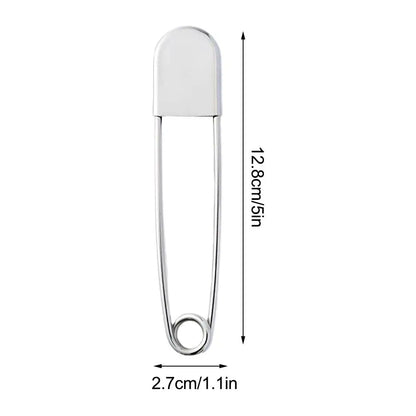 Large Stainless Steel Safety Pin – 12.8cm DIY Sewing Tool, Accessory Needle for Fixing Files (1pc)