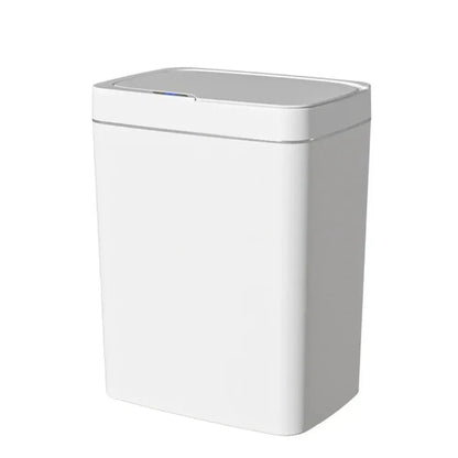 15L Smart Automatic Bathroom Trash Can — Touchless Electronic Sensor Bin with Self-Bagging, White Narrow Garbage Bin for Smart Home