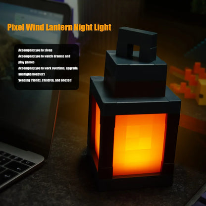 Mine WORLD Luminous Lantern Figurine – Rechargeable Game Torch Night Light for Kids’ Room & Christmas Decor