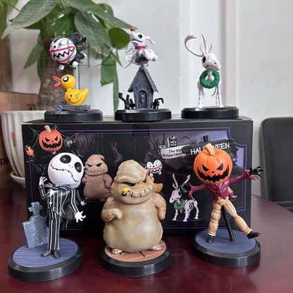 The Nightmare Before Christmas Series Figures — 6pcs Halloween Jack Collection Dolls, Bookshelf Ornaments & Kids Gifts